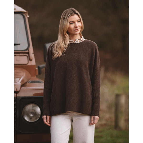 The Badminton Crew Neck with Rib Cuffs - Kitted in Cashmere
