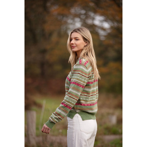 2ply Fairisle Crew Neck - Kitted in Cashmere