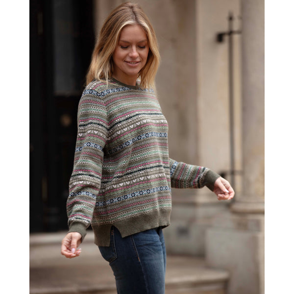 2ply Fairisle Crew Neck - Kitted in Cashmere