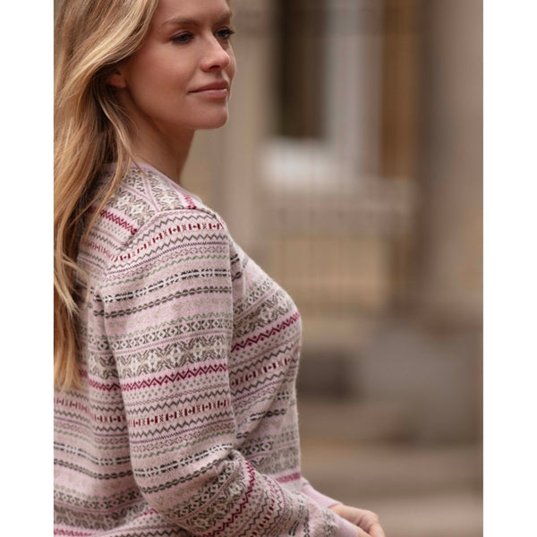 2ply Fairisle Crew Neck - Kitted in Cashmere