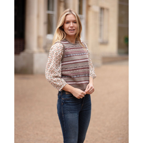 Sleeveless Crew Neck Fairisle - Kitted in Cashmere