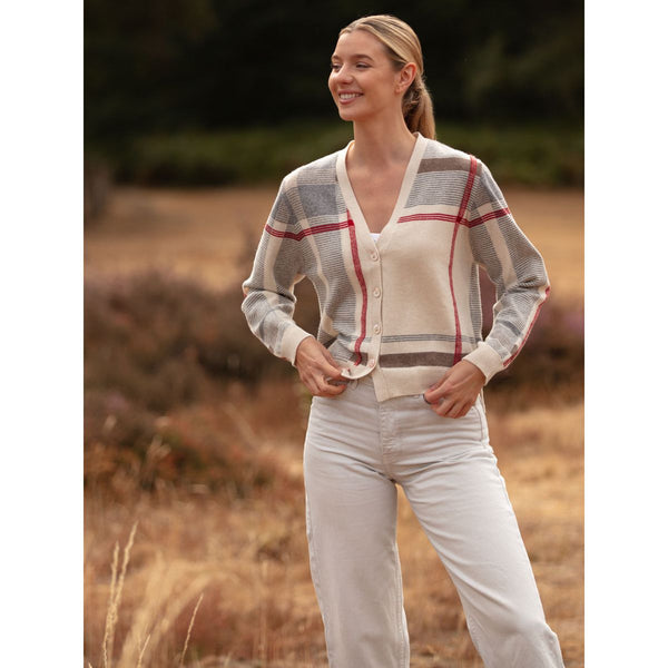 Intarsia Check Cardigan