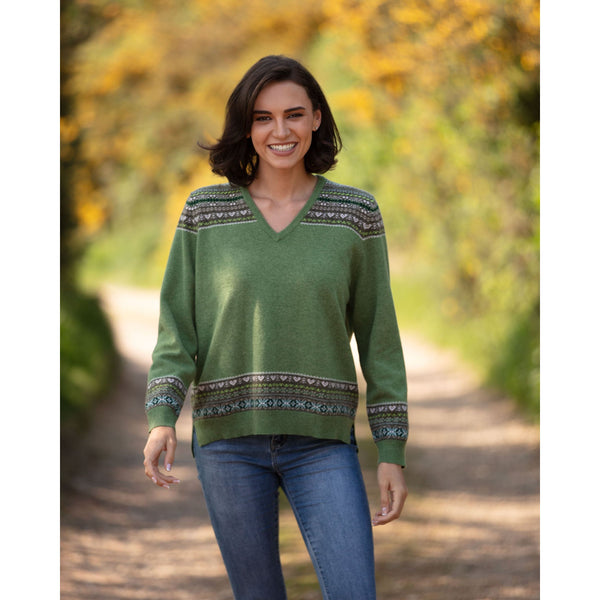 Fairisle Vee Neck - Kitted in Cashmere