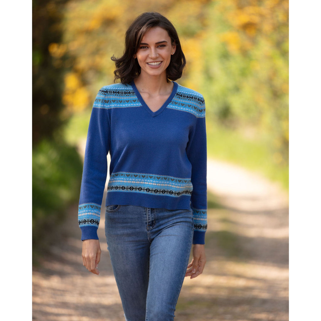 Fairisle Vee Neck - Kitted in Cashmere